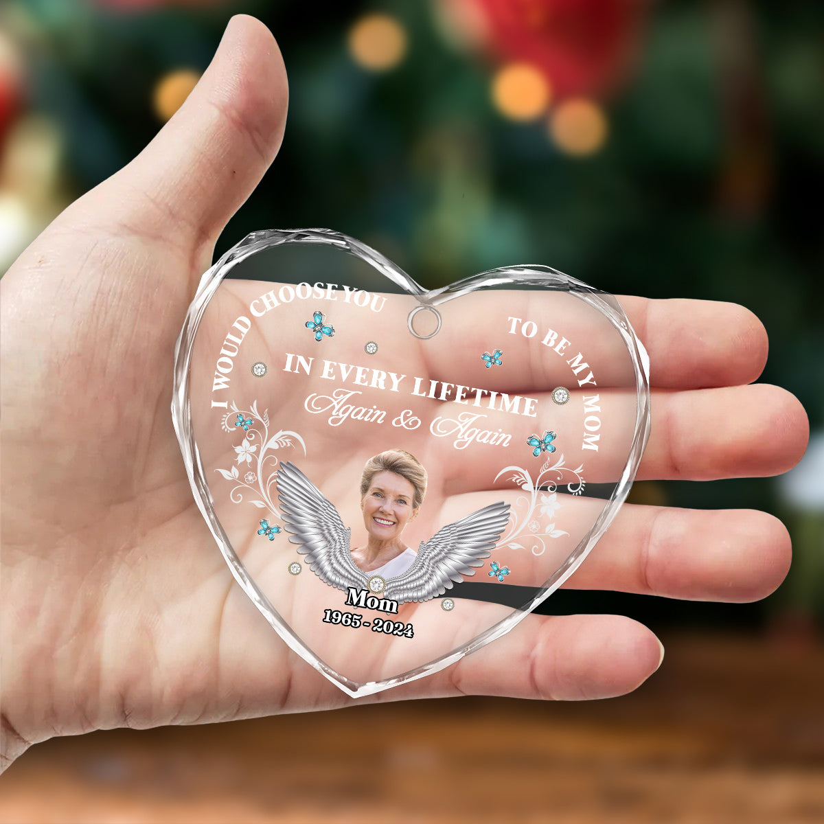 I Would Choose You My Mom - Personalized Custom Glass Ornament