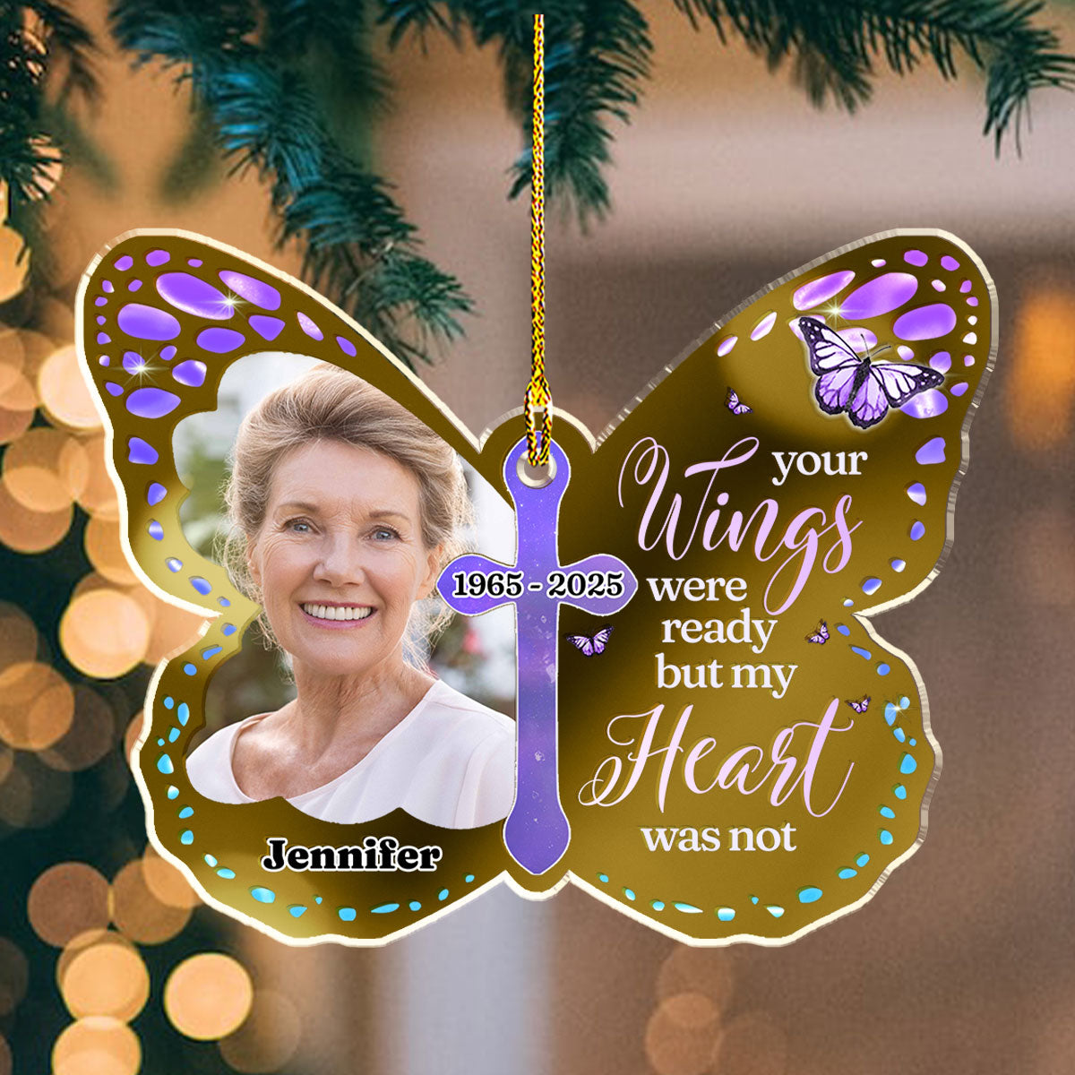 Your Wings Were Ready - Personalized Custom Mirrored Acrylic Ornament