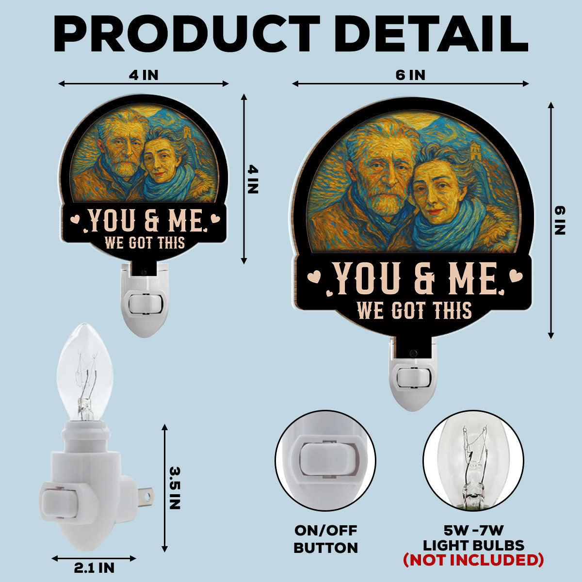 We Got This Husband Wife - Personalized Custom Wood And Acrylic Night Light