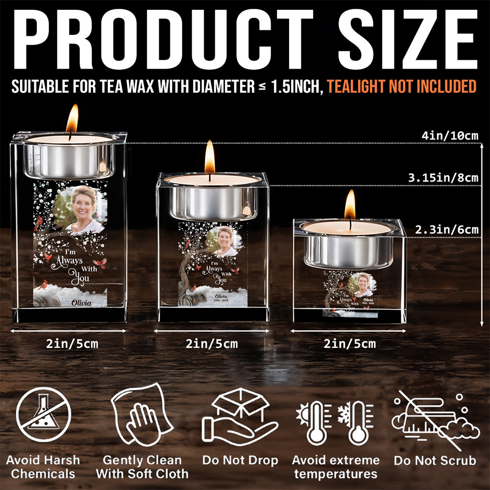 Always With You - Personalized Custom Crystal Candle Holder