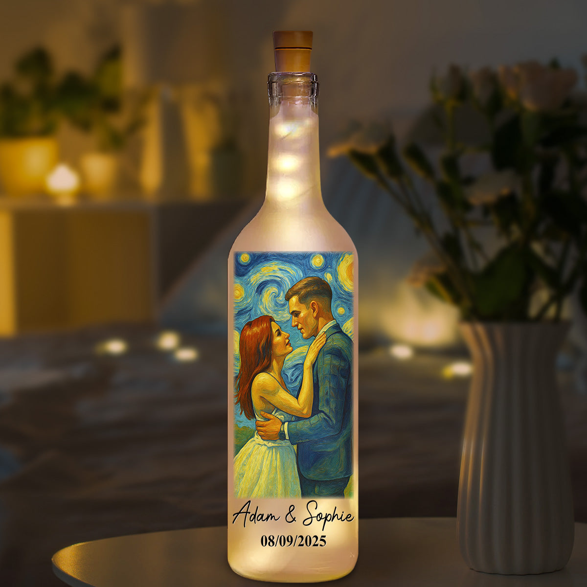 Our Wedding Day Gift - Personalized Custom Bottle Lamp