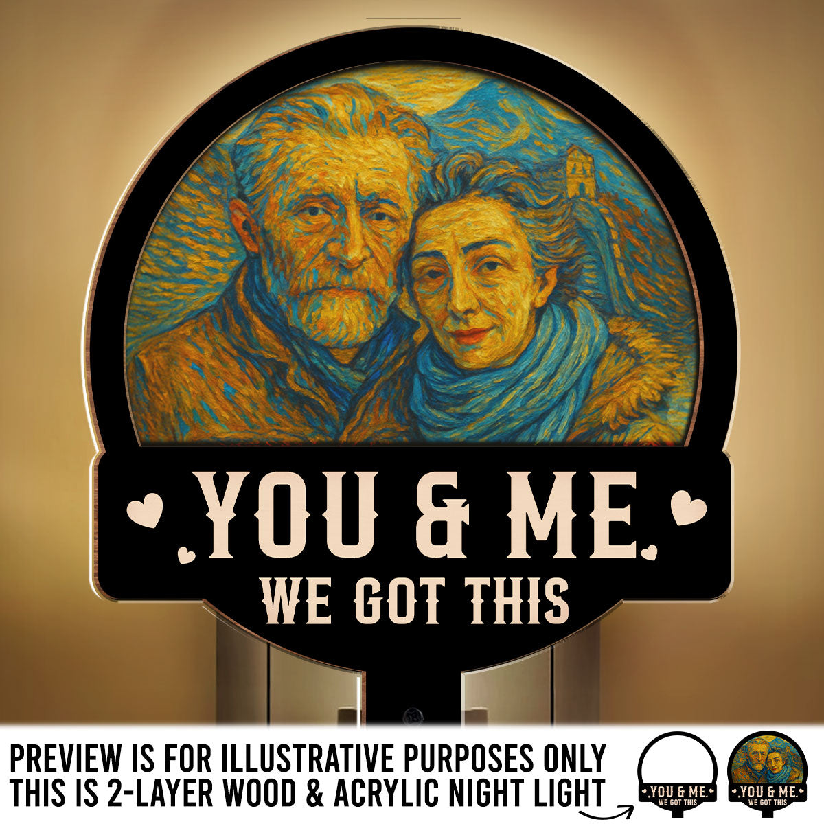 We Got This Husband Wife - Personalized Custom Wood And Acrylic Night Light