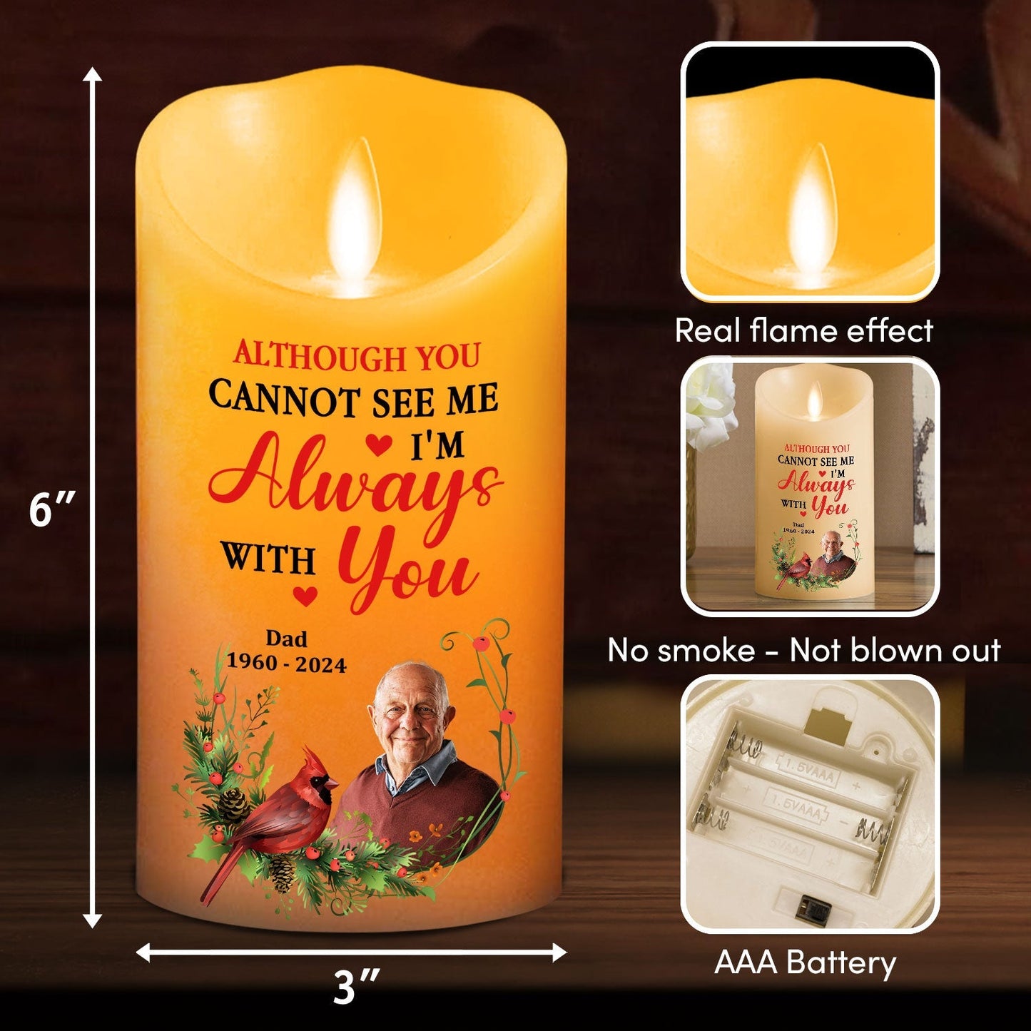 I Am Always With You - Personalized Custom LED Candle