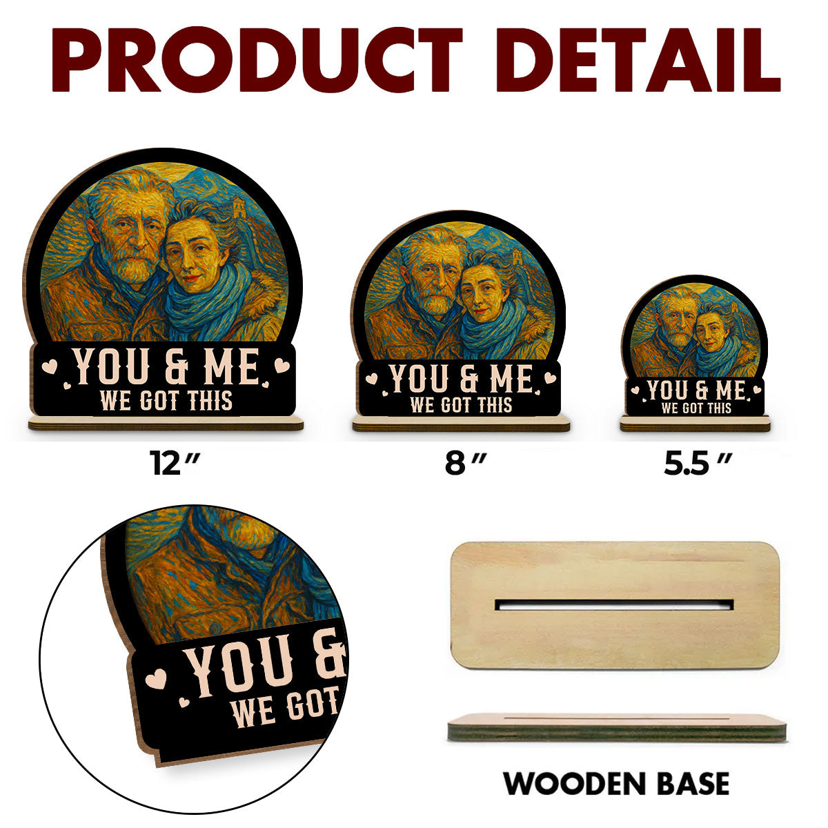 You And Me We Got This - Personalized Custom 2-Layer Wood Plaque With Flat Base