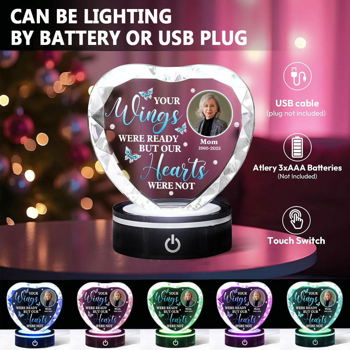 Miss You So Much - Personalized Custom Crystal Led Light