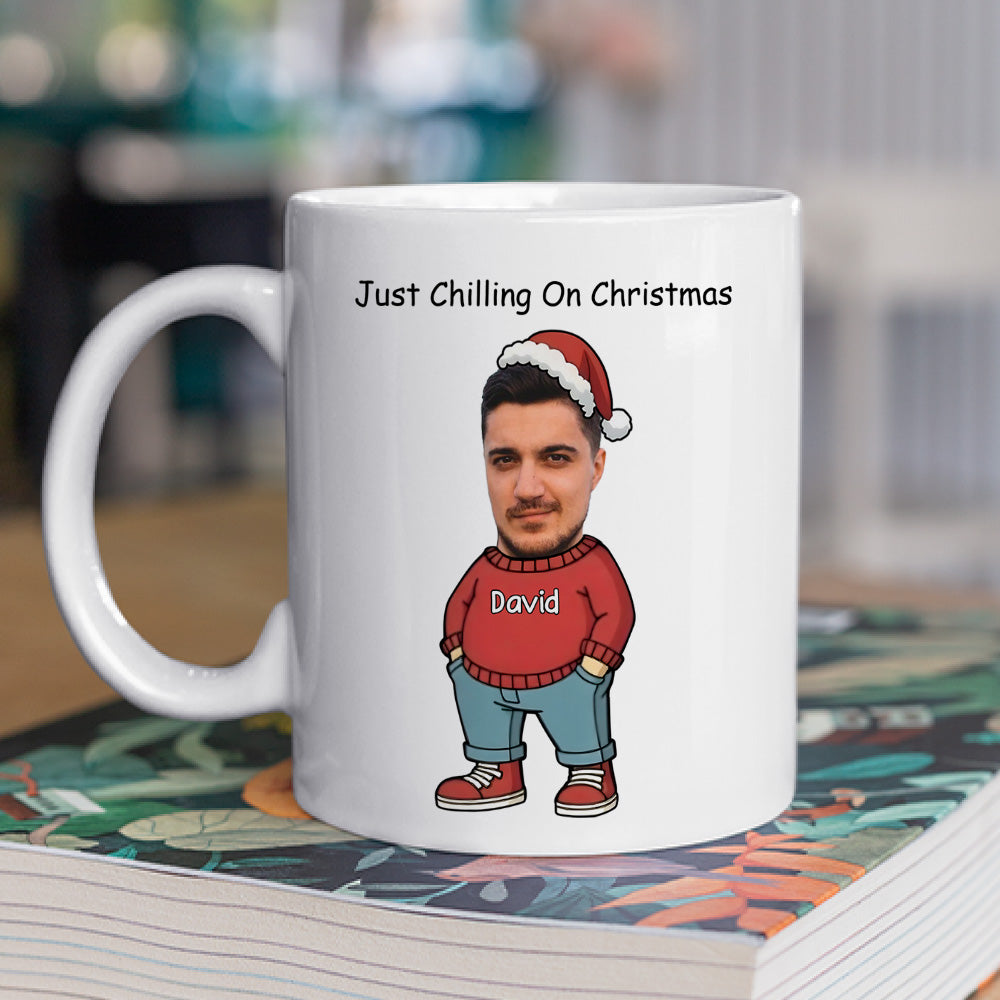 Just Chilling On Christmas - Personalized Custom Coffee Mug