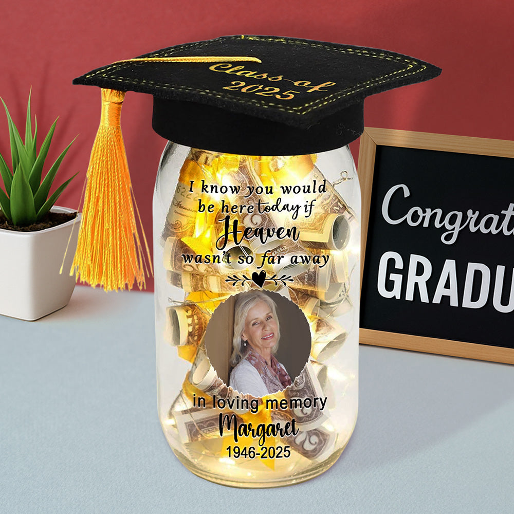 In Loving Memory Of - Personalized Custom Graduation Mason Jar Light