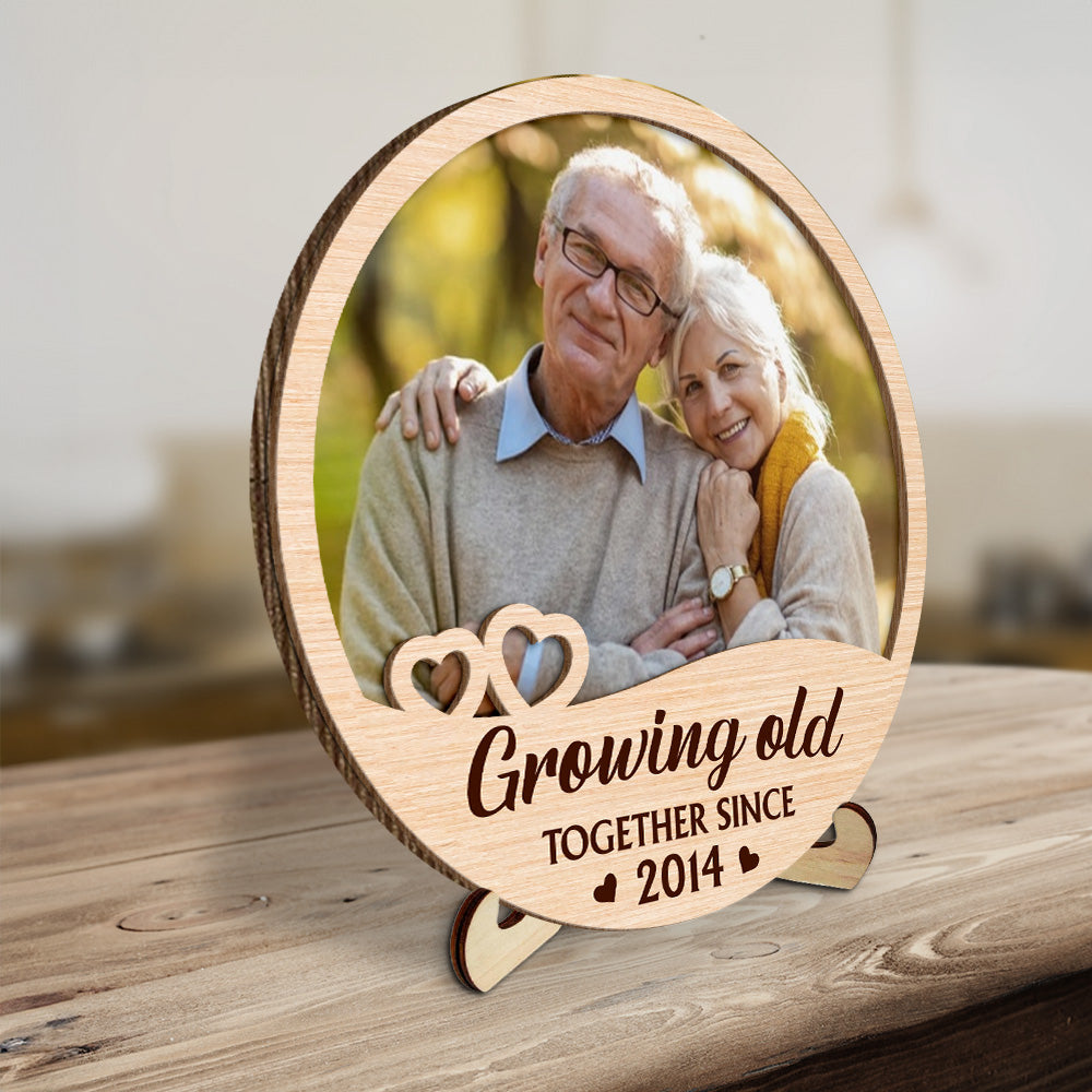 Growing Old Together - Personalized Custom Wooden Plaque