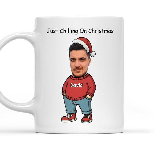 Just Chilling On Christmas - Personalized Custom Coffee Mug