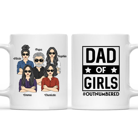 Dad Of Girls - Personalized Custom Coffee Mug