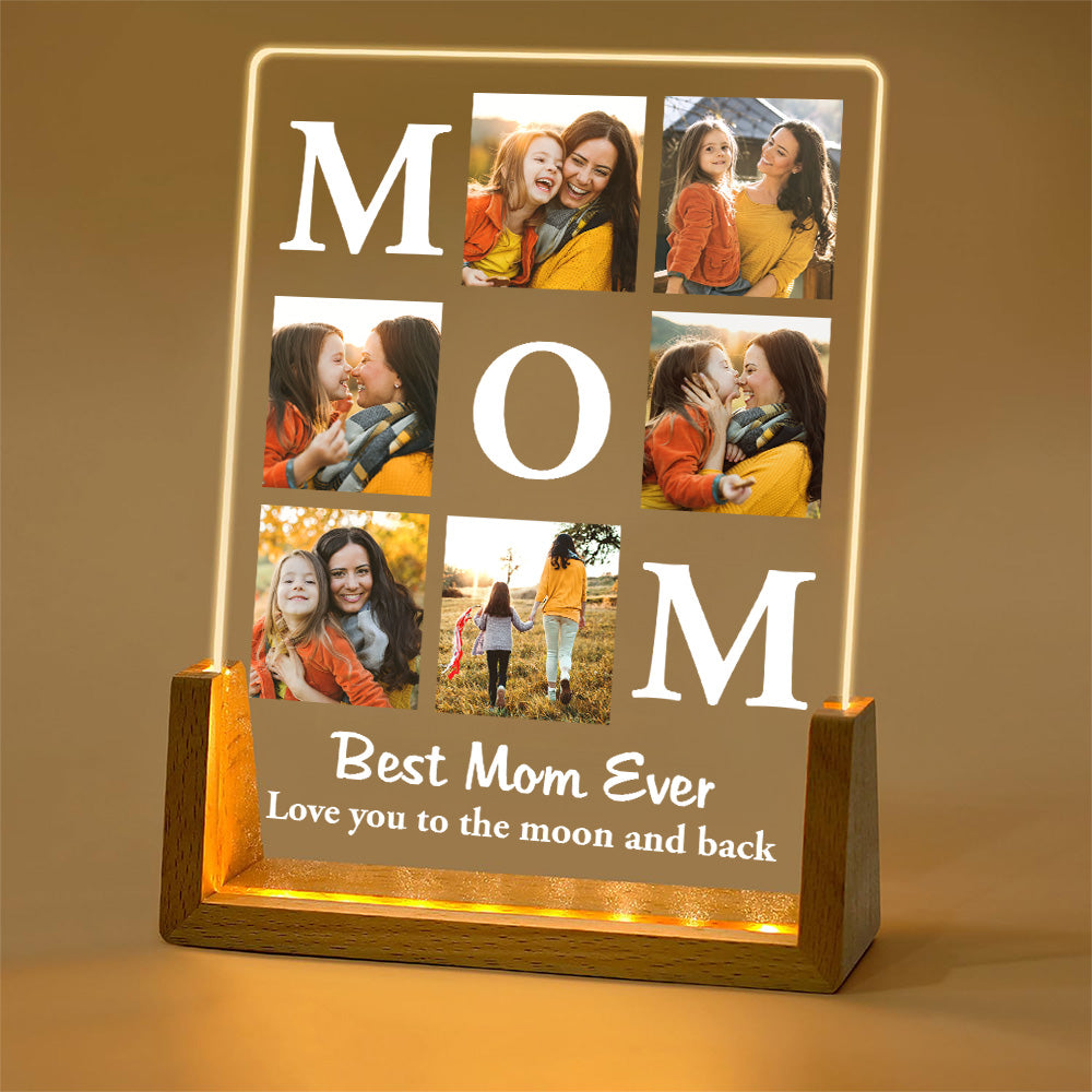 Love You To The Moon And Back - Personalized Custom Plaque With Walnut Base