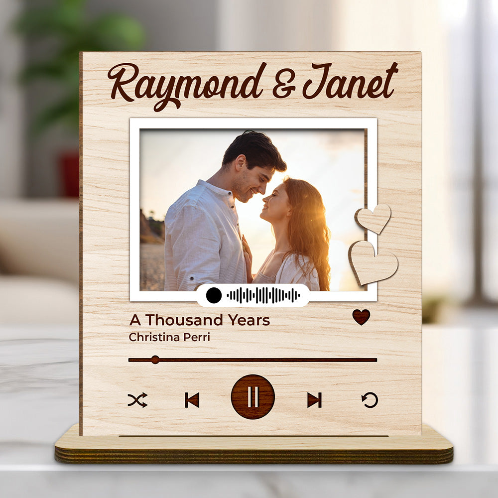 My Love For You - Personalized Custom 2-Layer Wood Plaque With Flat Base