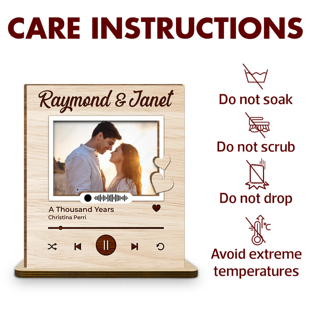 My Love For You - Personalized Custom 2-Layer Wood Plaque With Flat Base