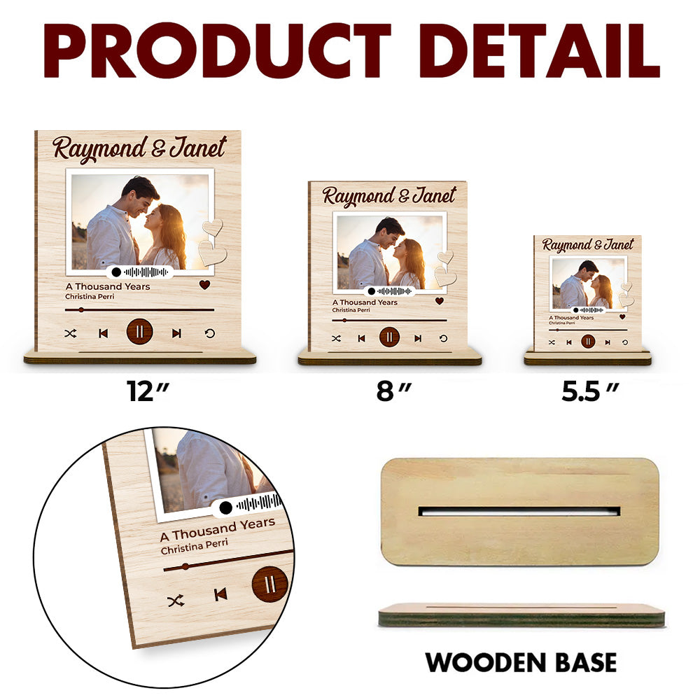 My Love For You - Personalized Custom 2-Layer Wood Plaque With Flat Base