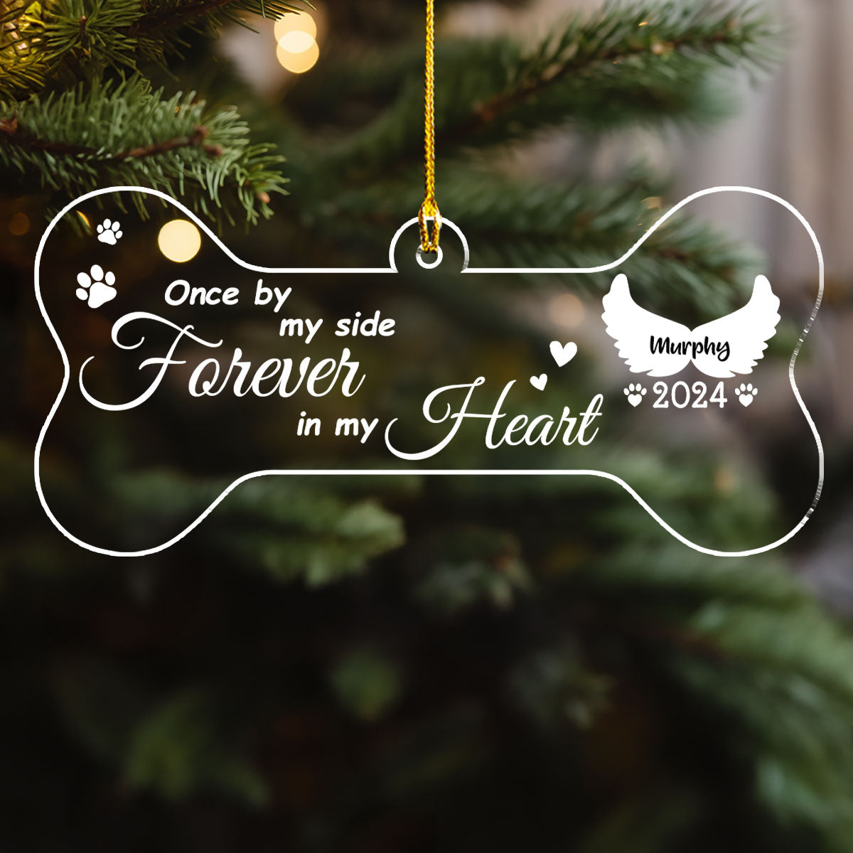 Once By My Side Forever In My Heart - Personalized Custom Acrylic Ornament
