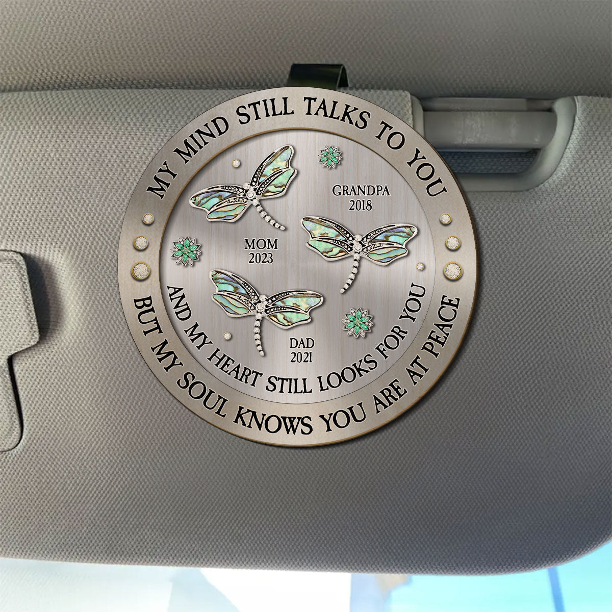 Dragonfly My Mind My Heart My Soul Ver 2 - Personalized Custom Car Visor Clip