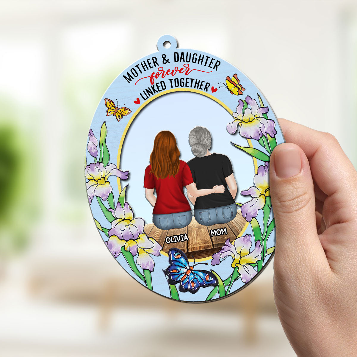 Mother And Daughter - Personalized Custom Suncatcher