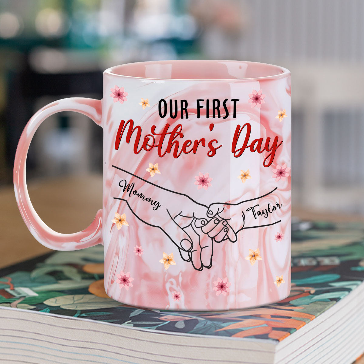 Our First Time - Personalized Custom Pink Marble Mug