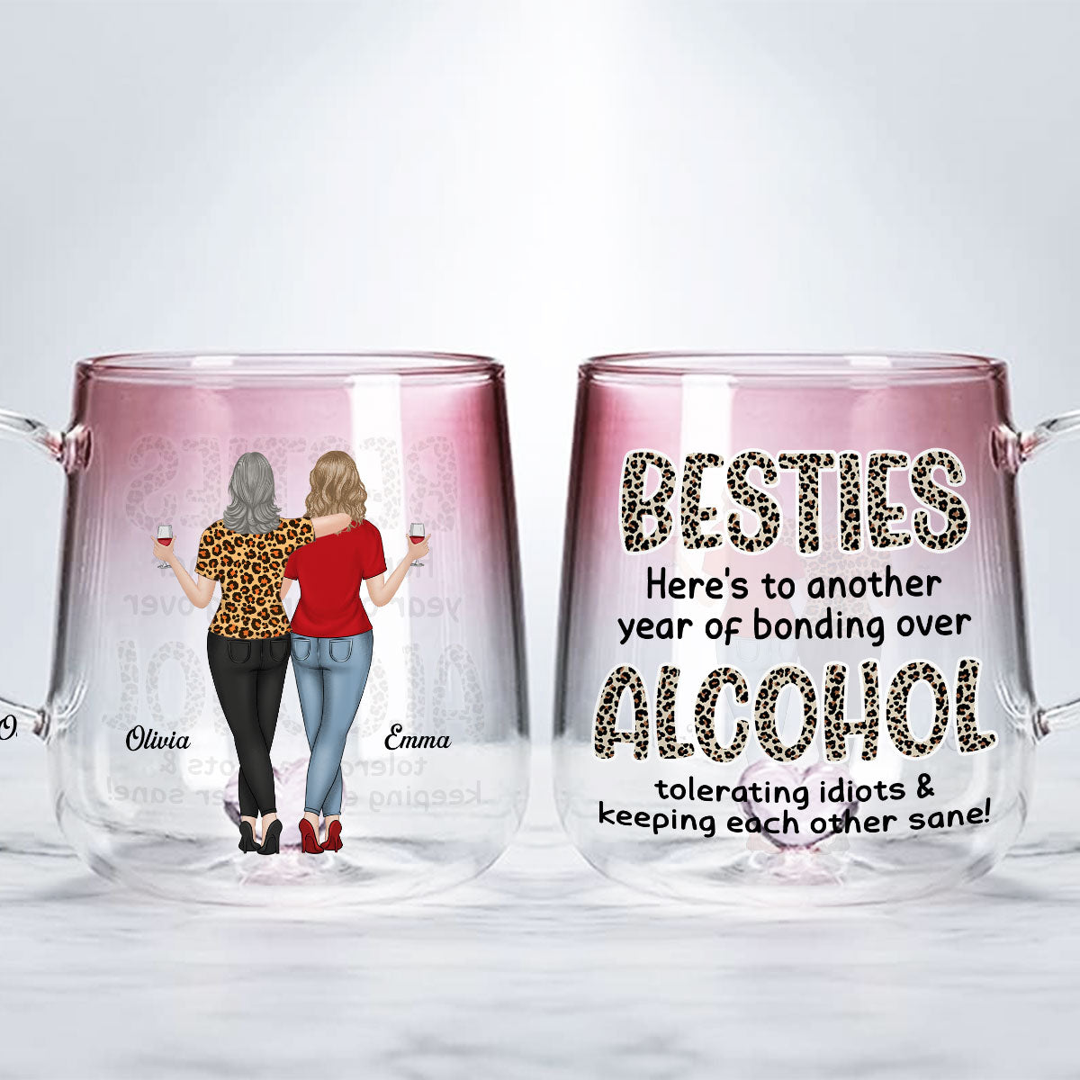 Alcohol Tolerating - Personalized Custom Pink Gradient Glass Mug