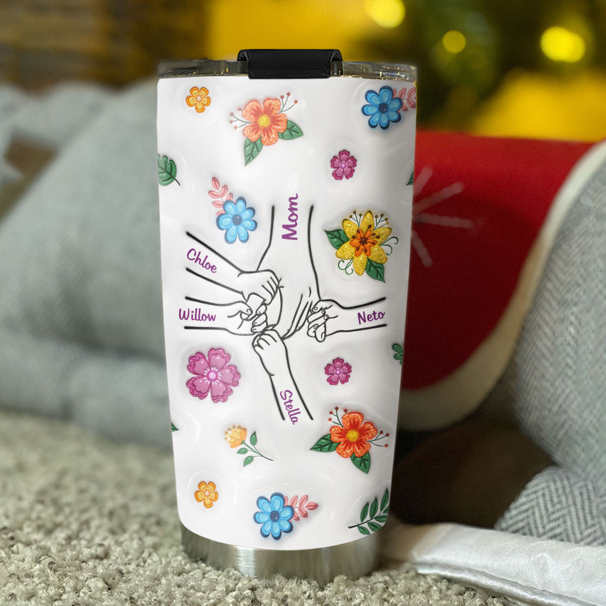 Hold My Hands, Hold My Hearts - Personalized Custom 3D Inflated Effect Tumbler