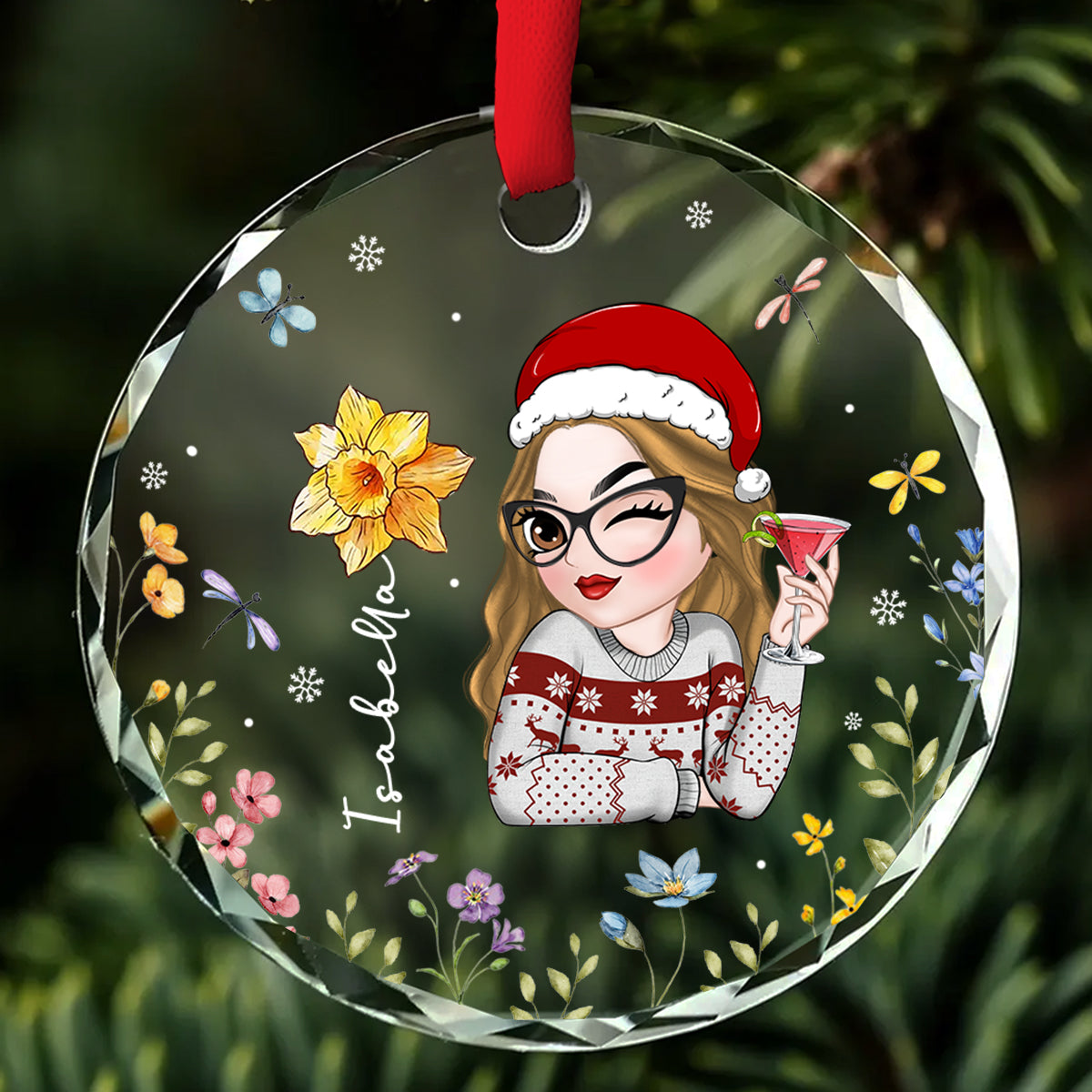 Flowers Are Loves Truest Language - Personalized Custom Glass Ornament
