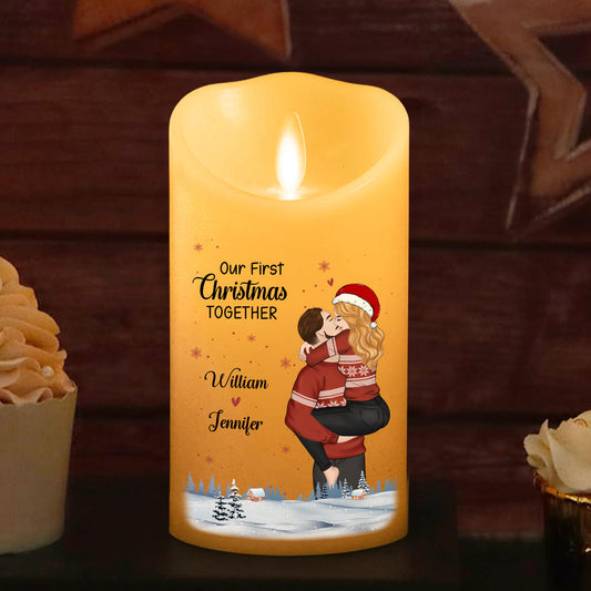Our First Christmas Together - Personalized Custom LED Candle