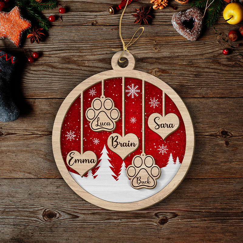 Family Ornament - Personalized Custom 2-layered Wood Ornament