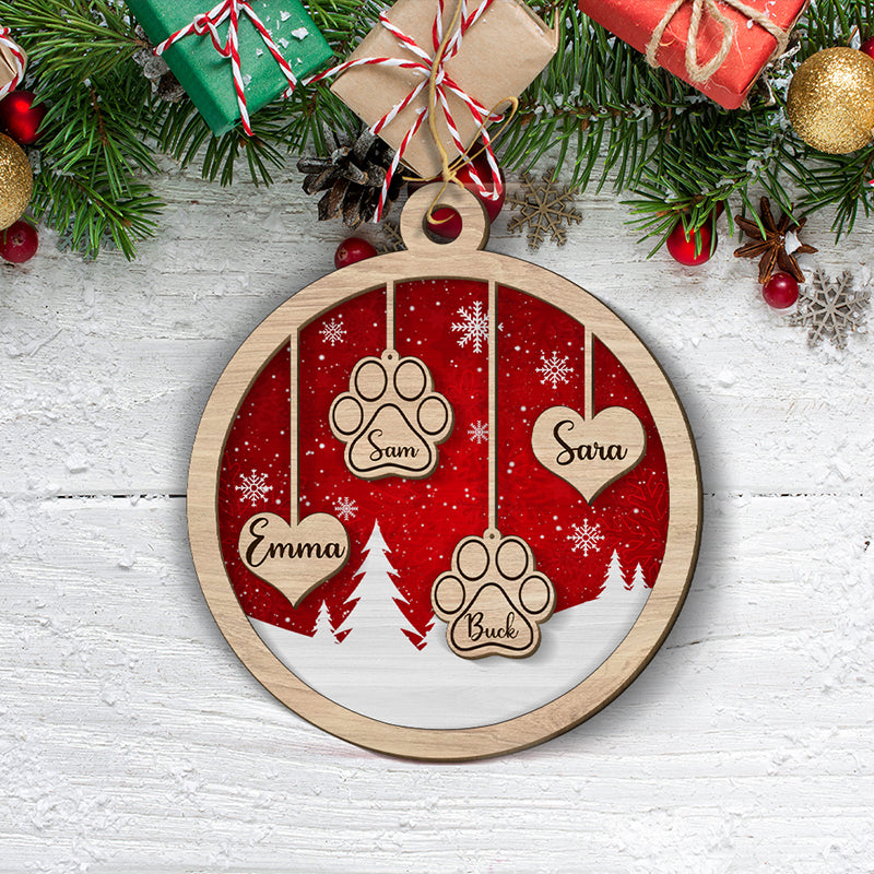 Family Ornament - Personalized Custom 2-layered Wood Ornament