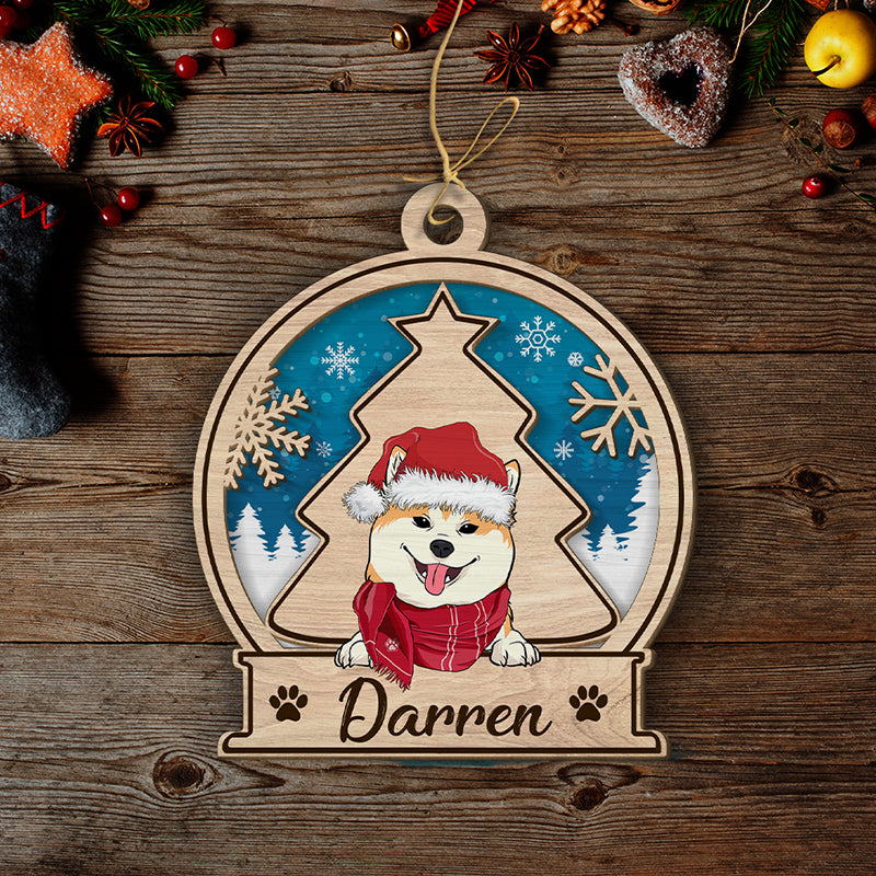 Snowball Ornament - Personalized Custom 2-layered Wood Ornament