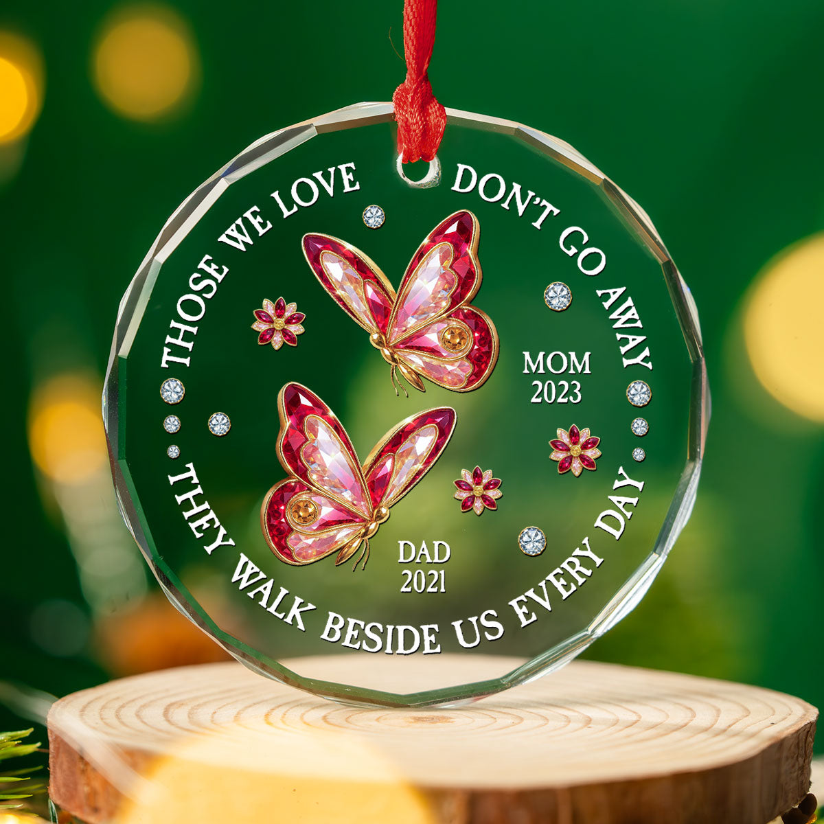 Walk Beside Us - Personalized Custom Glass Ornament