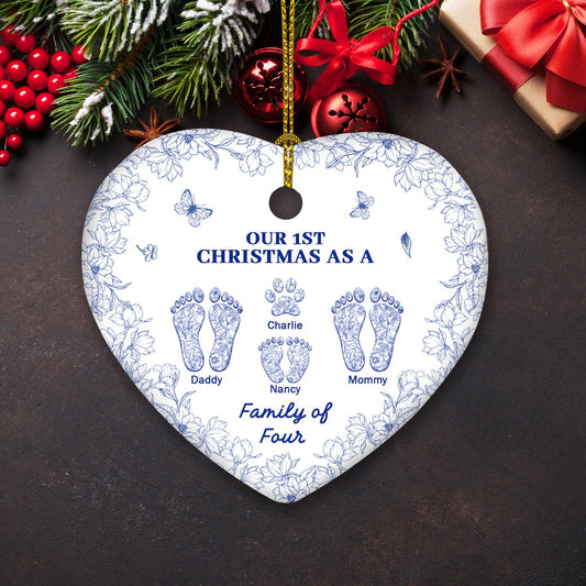Grateful To Have Family - Personalized Custom Ceramic Ornament