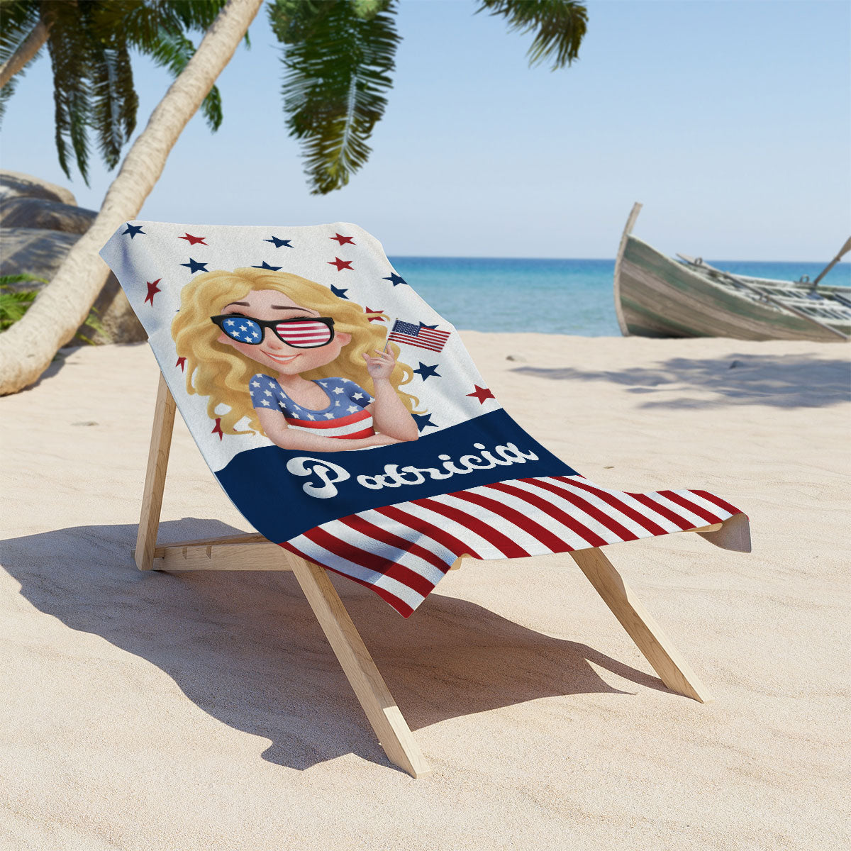 Girl Loves Beach - Personalized Custom Beach Towel