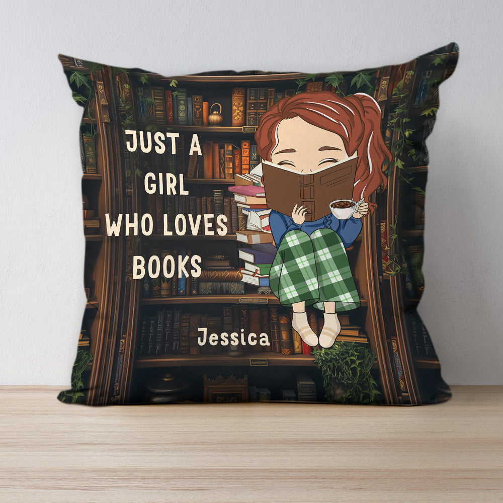 A Girl Obsessed With Books - Personalized Custom Throw Pillow