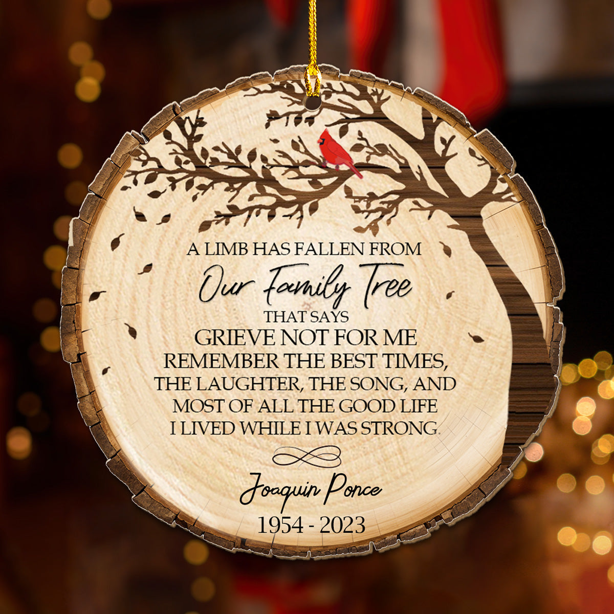The Fallen Limb - Personalized Custom Wood Ornament
