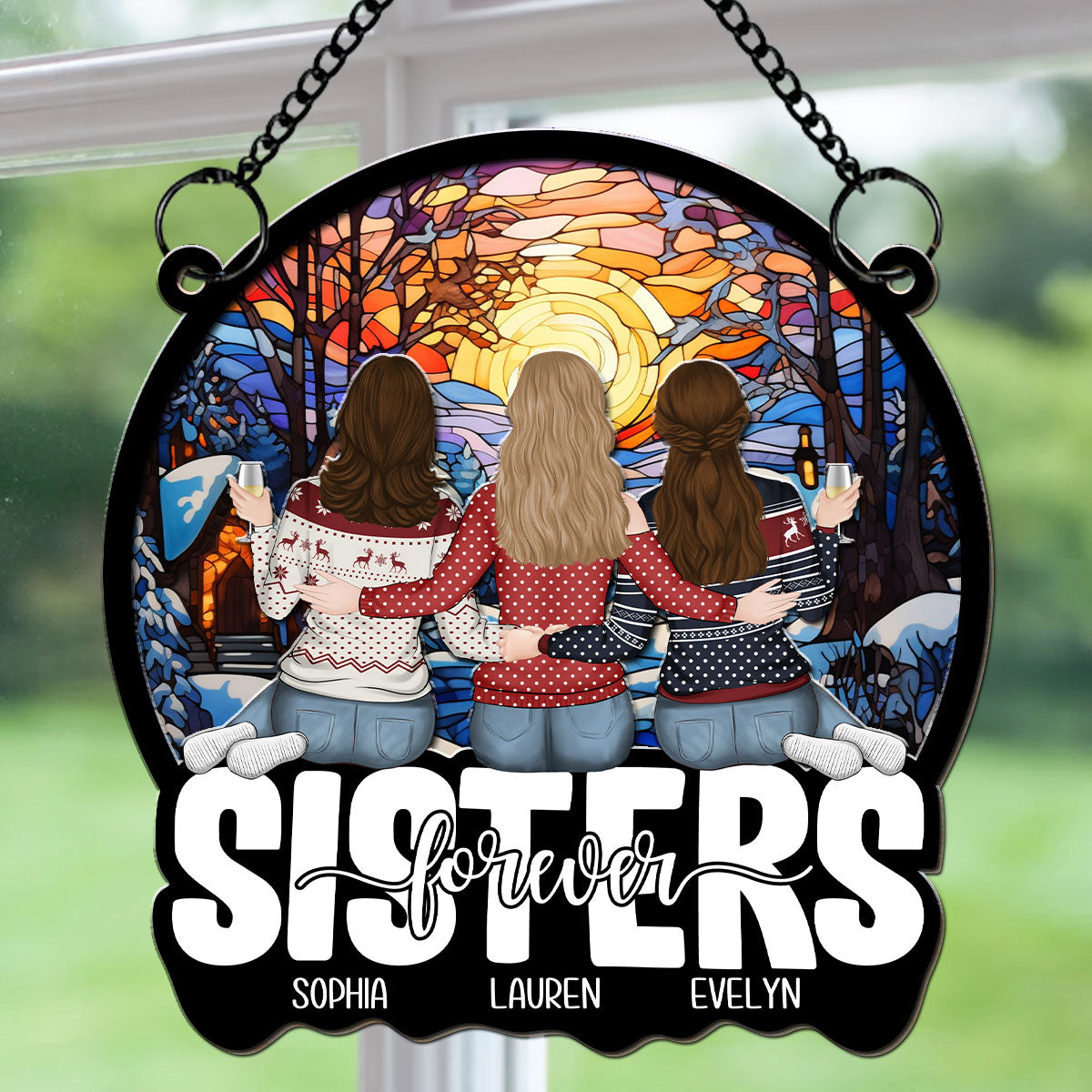 Forever Friends, Forever Young - Personalized Custom Suncatcher