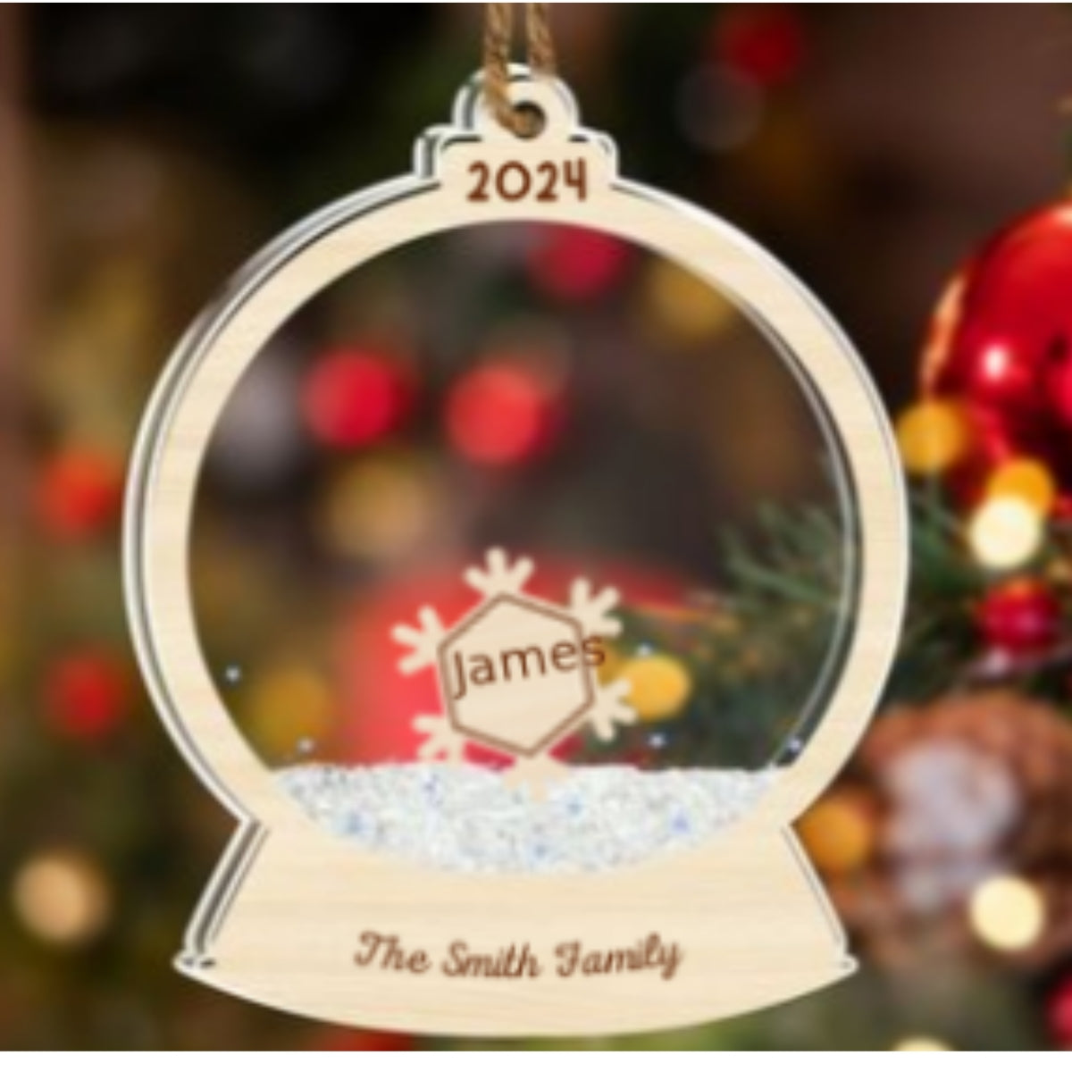 Family & Pet Christmas - Personalized Custom Acrylic Shaker Ornament