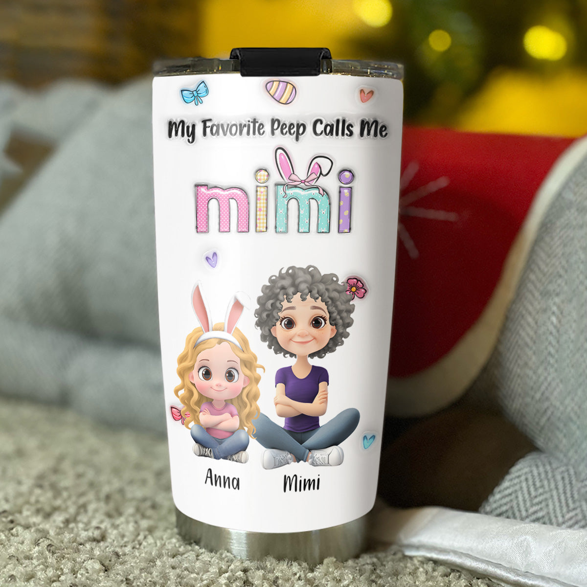Treat All Grandkids With Kindness - Personalized Custom 3D Inflated Effect Tumbler