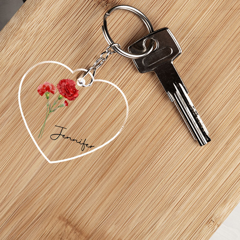 Friends Are Flowers That Never Fade - Personalized Custom Acrylic Keychain