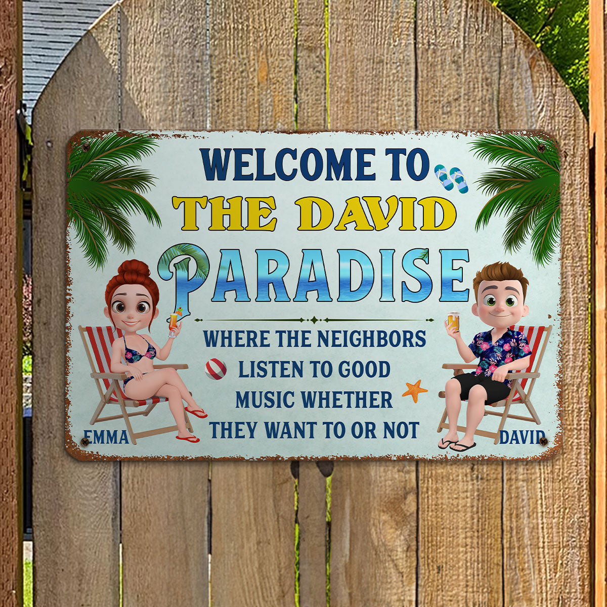 Welcome To Our Pool - Personalized Custom Metal Sign