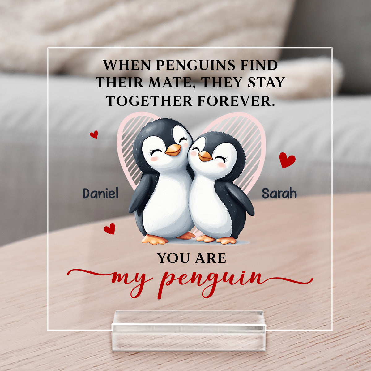 My Penguin - Personalized Custom Acrylic Plaque With Base