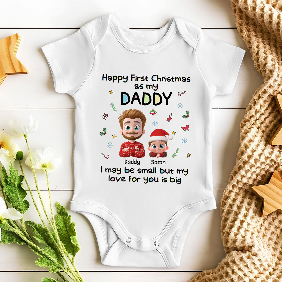 First Christmas With Baby - Personalized Custom Baby Onesie