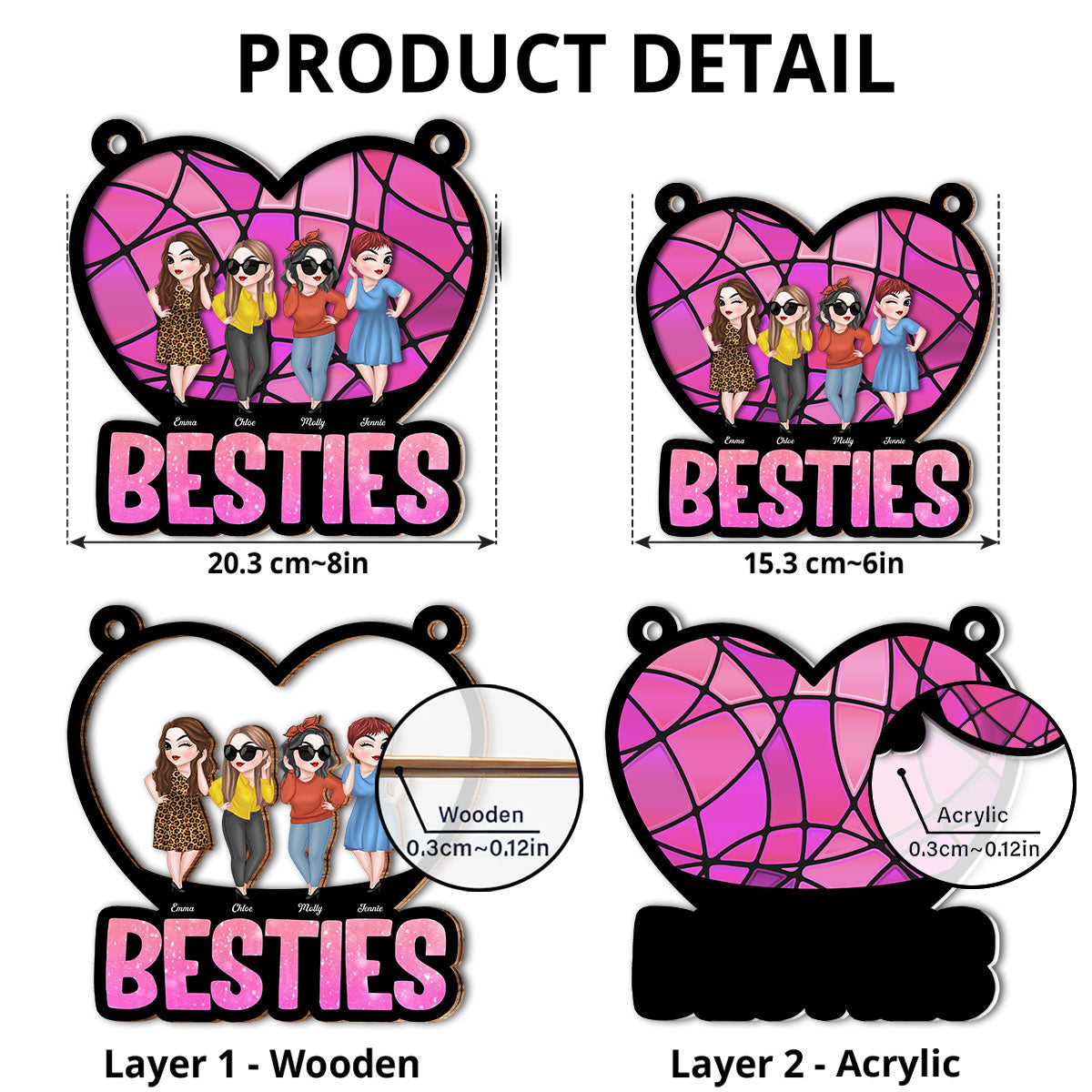 Happy Friendship - Personalized Custom Suncatcher