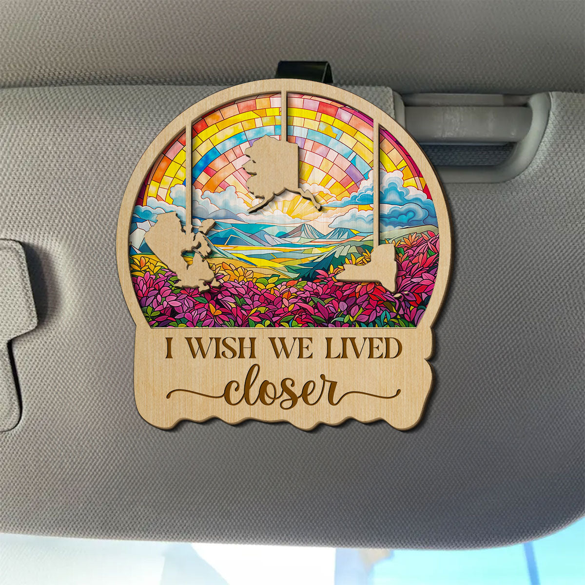 I Wish We Lived Closer - Personalized Custom Car Visor Clip