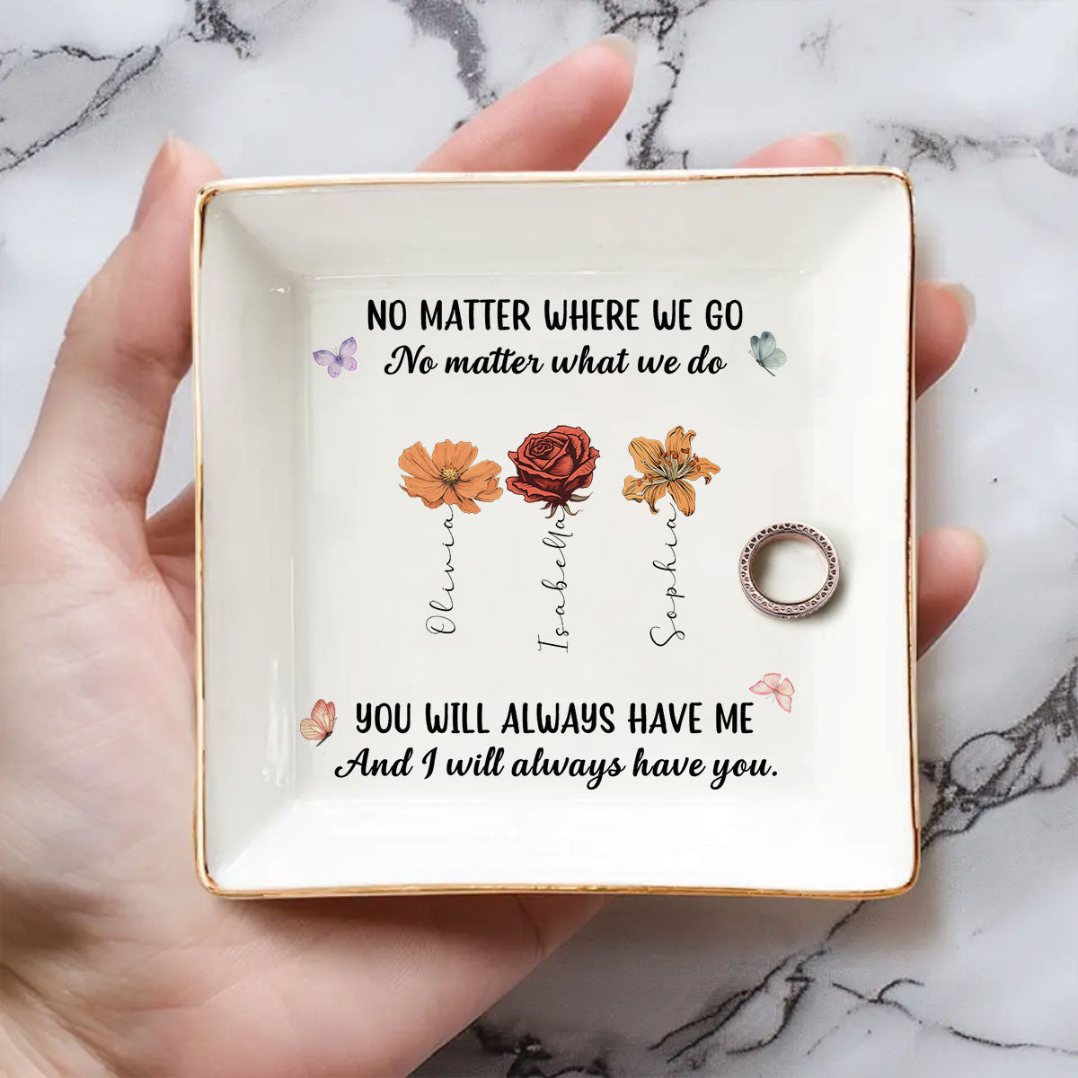 No Matter Where We Go Friendship - Personalized Custom Jewelry Dish