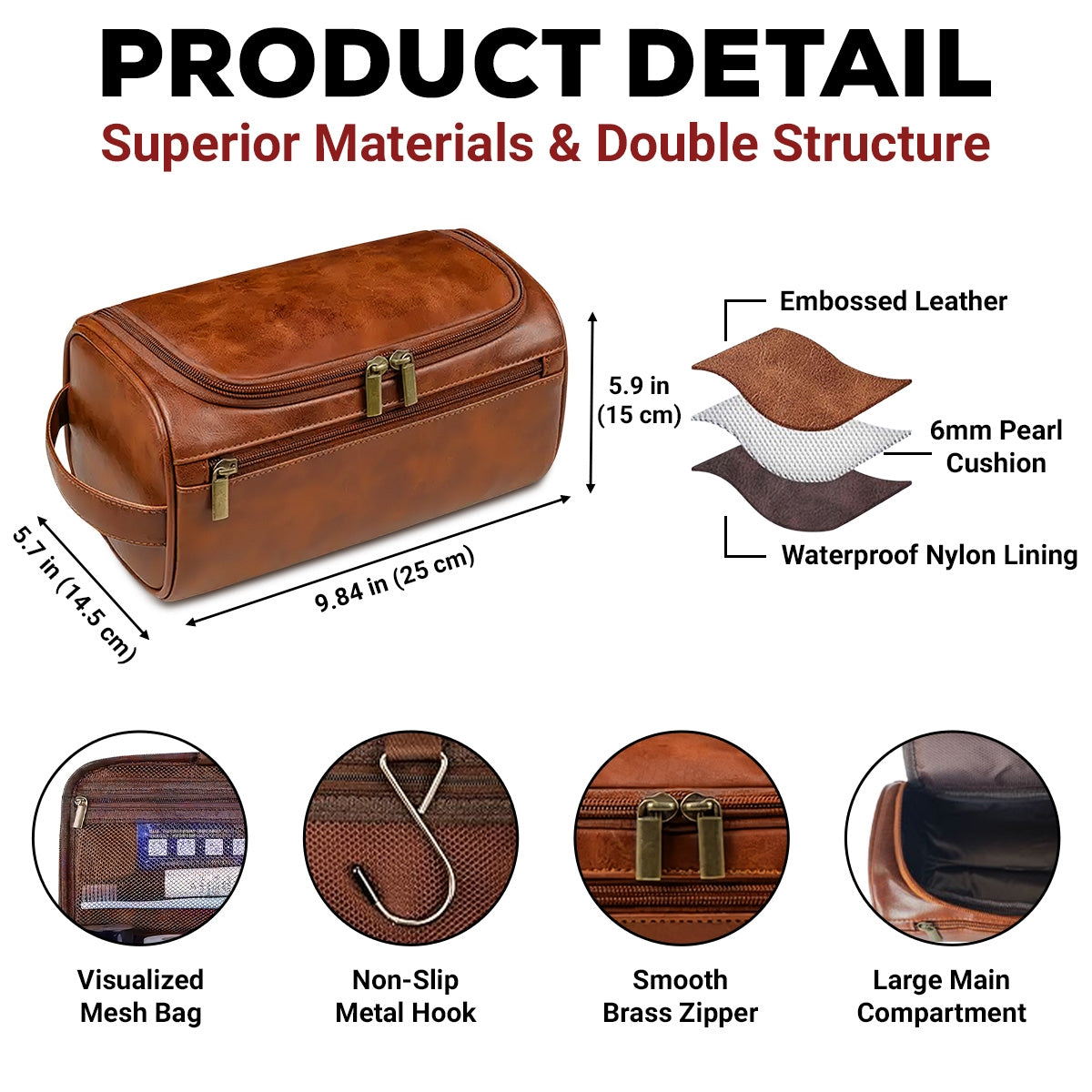 Best Farter Ever I Mean Father - Personalized Custom Leather Toiletry Bag