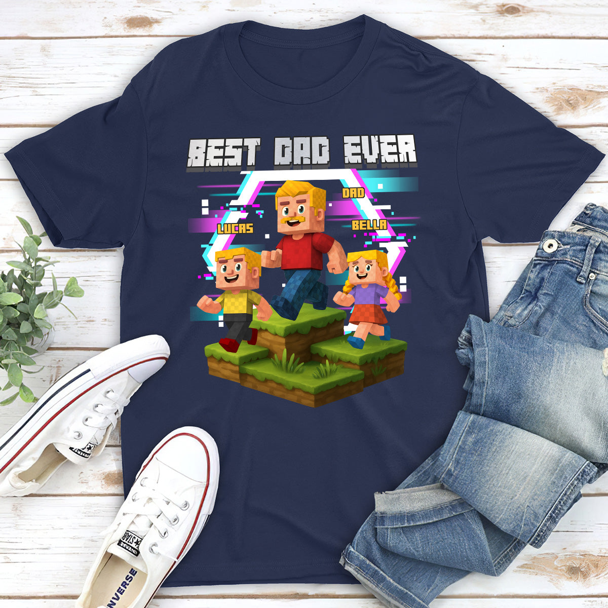 Daddy And Kids - Personalized Custom Shirt