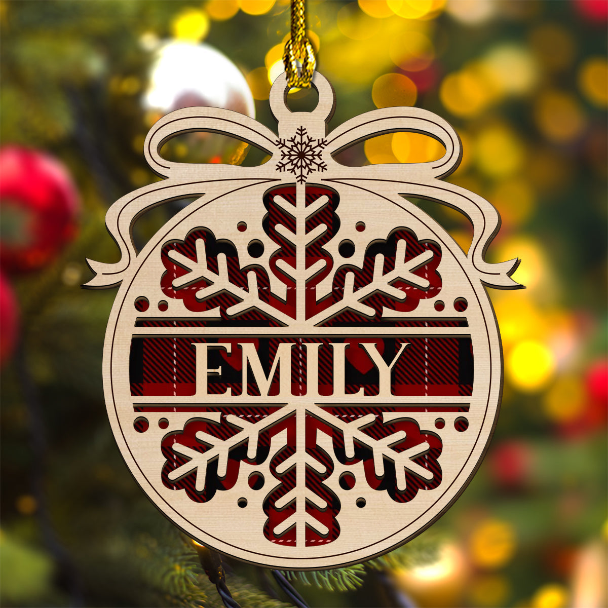 Merry Christmas - Personalized Custom 2-layered Wood Ornament