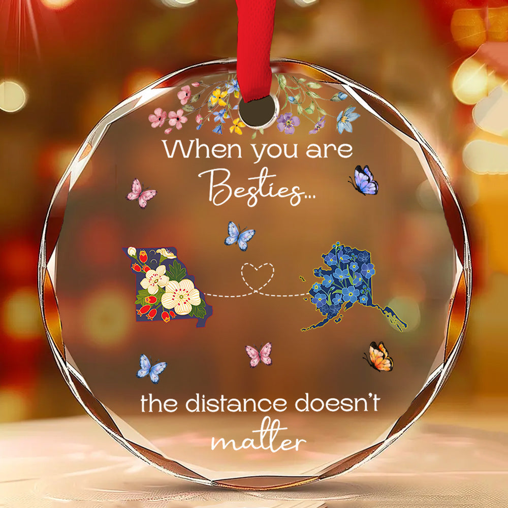 When You Are Sisters, Miles Are Meaningless - Personalized Custom Glass Ornament