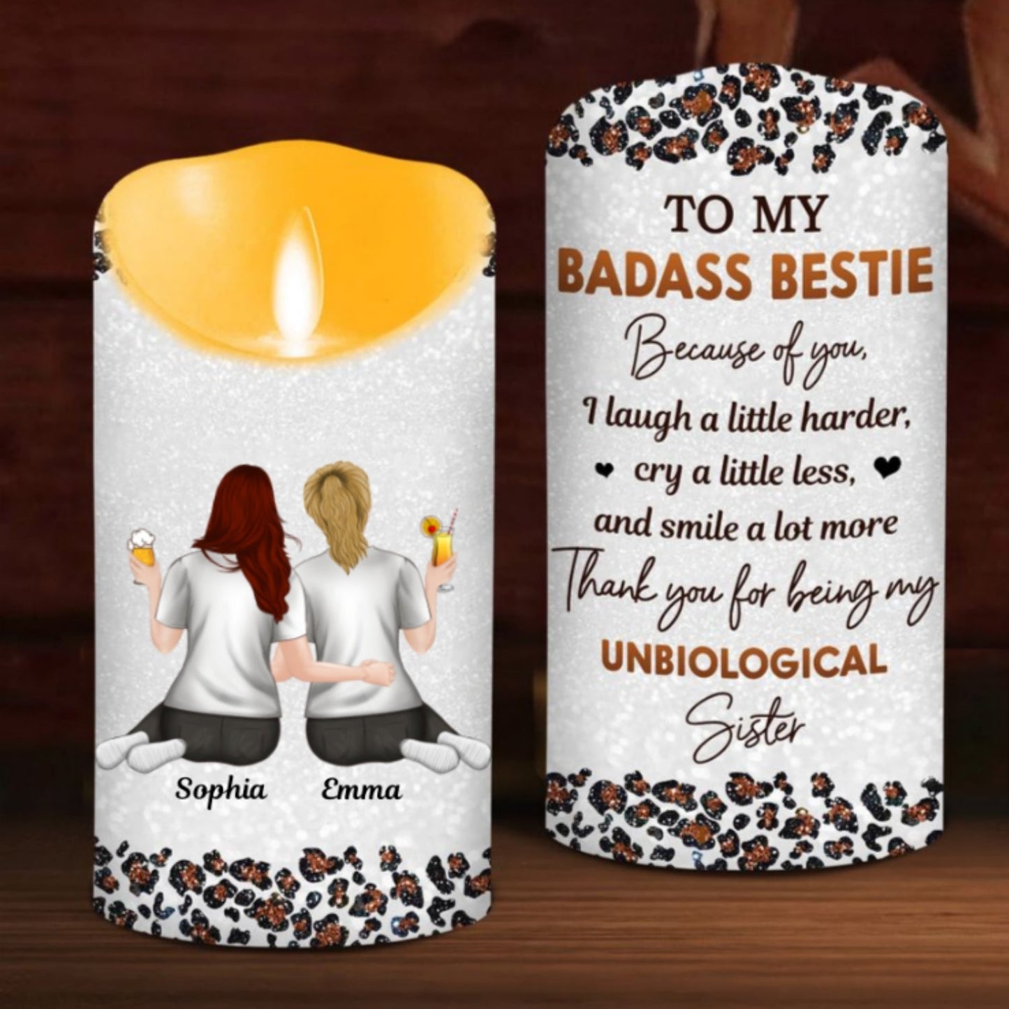 To My Badass Bestie - Personalized Custom LED Candle