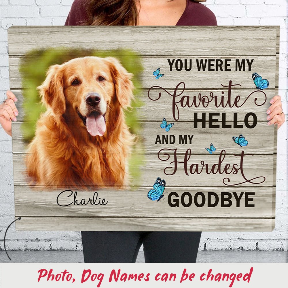 My Hardest Goodbye - Personalized Custom Photo Canvas - Memorial Wall Art